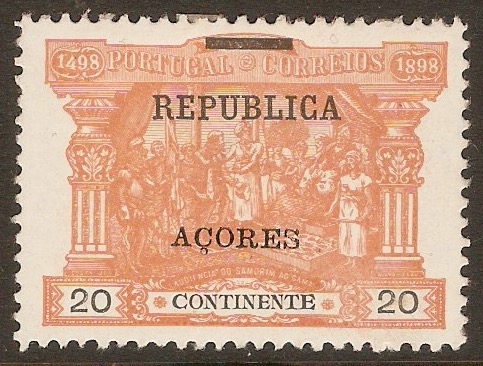 Azores 1911 20r Orange. SG228.